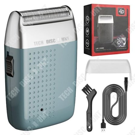 Elektrisk rakapparat - TECH DISCOUNT - Modell med växelrörelse - Vattentät - Uppladdningsbar - Tvättbar huvud