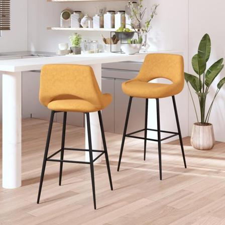 Vidaxl Barstolar 2 St Brun Sammet Brun