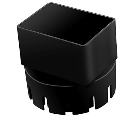 Adapter för stuprör (3 tum x 4 tum fyrkantig stupränna till avloppsrör) passar 3 eller 4 tum utvändigt
