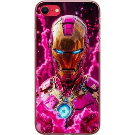 Yhteensopiva Puhelinkuori Apple iPhone SE (2020) Särmikäs vihreä hahmo pikselöidyssä fantasiamaailmassa, jossa on puutaloja ja eläimiä retro-pe