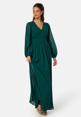 Bubbleroom Occasion Isobel Long sleeve Gown Dark green Klær