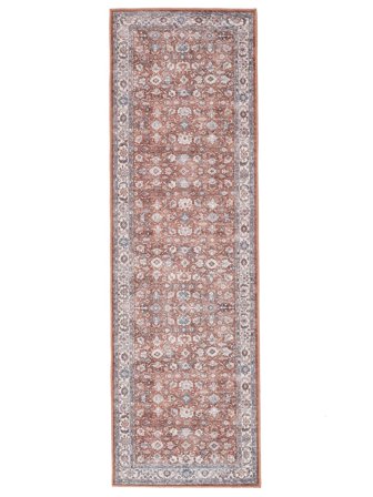 Floral Lavable Petit Galore Oriental Tapis - Terracotta/Beige 80X250 Coton
