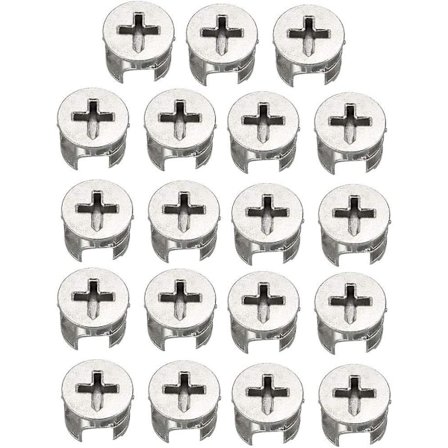 15 stk. Møbel Cam Lock Møtrik Forbindelsesbeslag 15x12mm Kompatibel Skab Skuffe Garderobe Panel Forbindelse