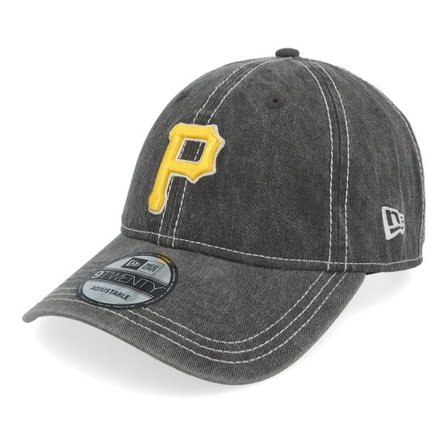 New Era - MLB Svart unconstructed Keps - Pittsburgh Pirates Washed Contrast 9TWENTY Black/Yellow Dad Cap @ Hatstore