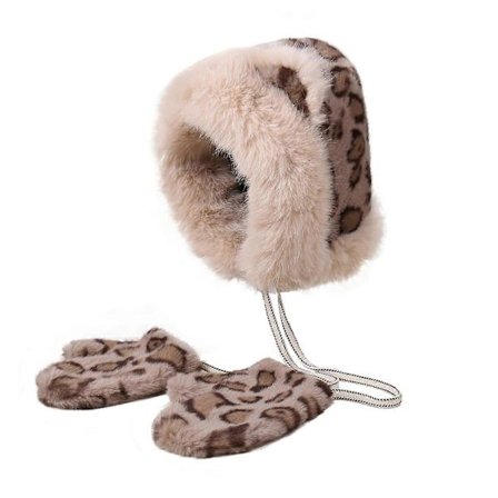 Trendy Leopards Fleece Lue Allsidig Barnelue Vinter Varm Plysjlue for Hverdagsbruk og Utendørs kaffe