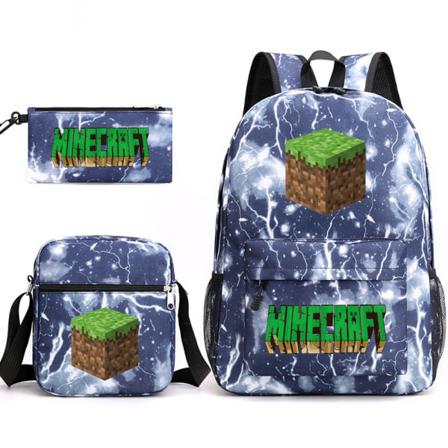 MINECRAFT ryggsäck skolväska för barn pojkar flickor printed studentbok väska skolmaterial - Perfet White