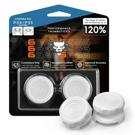 2-pack Sony PlayStation 5 / 4 Joystick Thumb Stick Kepsar Silikon Tumgrepp - Vit