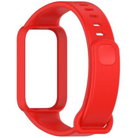 Silikonband med fodral Xiaomi Smart Band 9 Active / Redmi Band 3 Smartwatch ersättningsrem - Röd