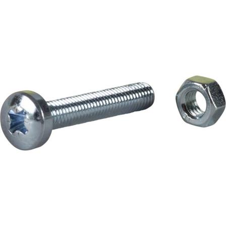 ESSVE 530018 Maskinskrue med mutter, avrundet hode, FZB M4 x 40 mm, 10-pakning, Innfesting