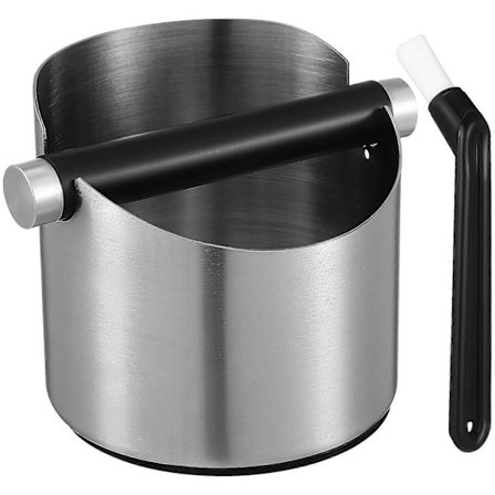 1 Sett Kaffepulverholder Kaffe Knock Box Dunkeboks for Kaffepulver med Rengjøringsbørste