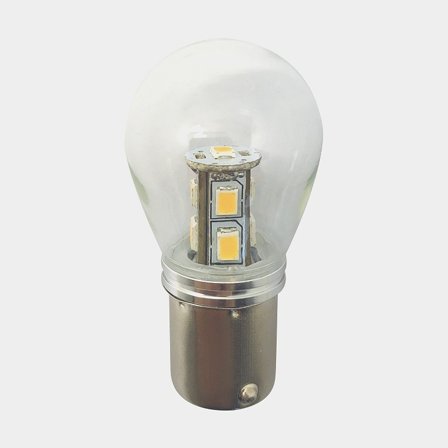 Lâmpada LED 1852-Marine, 10 - 36 V DC, 1.6 W, Ø25 x 48 mm, BA15D, com luz branca quente, embalagem com 2 unidades