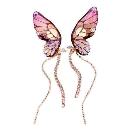 Flere Fantasy Neon Rhinestones sommerfuglvinger øredobber Fairy Butterfly