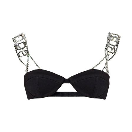 Gcds Top with decorative straps , Zwart , Dames , Maat: S