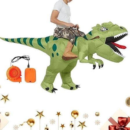 Oppblåsbar Dinosaur Kostyme – Morsomt Ride-On Halloweenkostyme for Fest, Halloween & Sceneopptreden_TF_TF