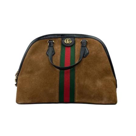 Gucci Vintage, Pre-owned Suede Shoulder Bag Bruin, Dames, Maat:ONE Size