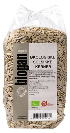 Biogan Solsikkekerner Ø 500 g, Helse & Madvarer, Kerner & Frø, Kerner