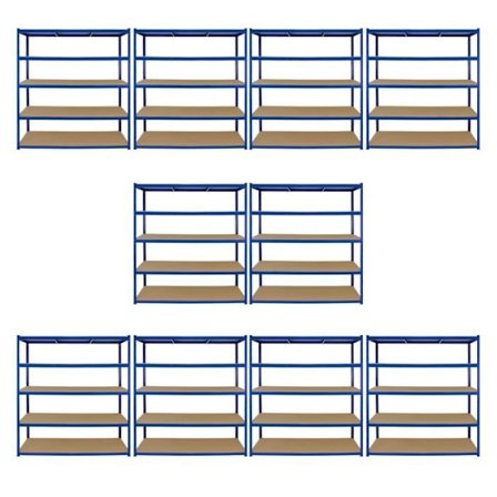 T-Rax ekstra store opbevaringshylder - blå - 160 cm L - 60 cm D - 265 kg pr.