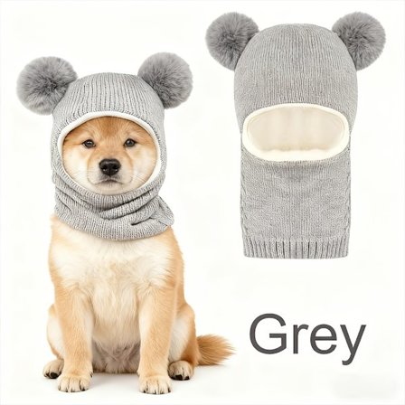 Hatt til hundegenser for mellomstore og store raser - Myk Strhy polyester-spandex-blanding, støydempende varm vinter med ører