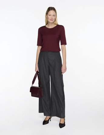 Filippa K Elena Tee - Burgundy - XS