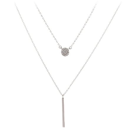 #Geometrisk dobbeltlags halskæde til kvinder#