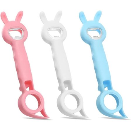 3 kpl 4-in-1 monitoiminen pullonavaaja, all-in-one pullonavaaja, korkinavaaja, kannettava säilyketölkinavaaja ruostumattomasta teräksestä 4-in-1 