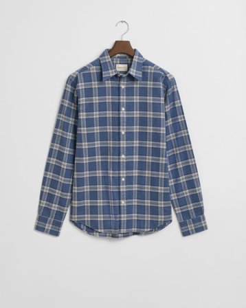 GANT Herren Regular Fit Melange Flanellhemd mit Karomuster (L)
