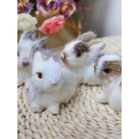 Påske Realistiske Plysjkaniner Pels Bunny Livaktig Myk Leke