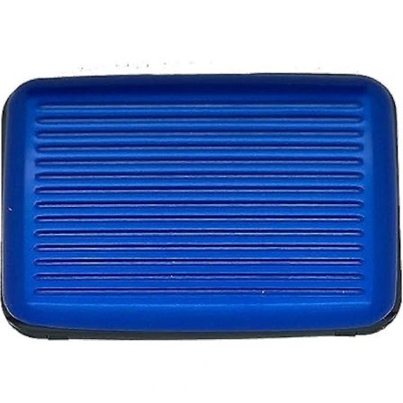 Alumiininen luottokorttikotelo turvalompakko suojakotelo matka (tummansininen)