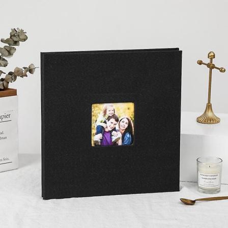 Stort fotoalbum med självhäftande sidor för bilder Magnetiskt album DIY 40 tomma sidor (svart)