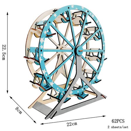 Retrobuss husbil i europeisk stil 3D träbilspussel DIY-segelfartyg Flygplan Byggnadshusmodell Sticksågsleksaker för barn