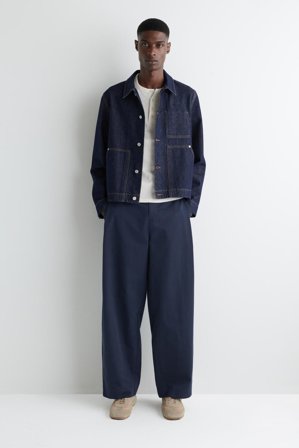 COS Men's T-Shirt Henley A Coste Con Vestibilità Slim in Bianco