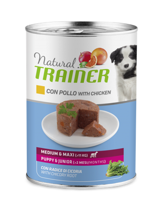 Natural Trainer Cibo Umido Pollo Per Cuccioli Taglia Media/Grande