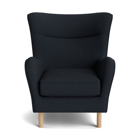 Lumo Sessel in Loop Dunkelblau, moderner bequemer Ohrensessel mit ergonomischem Design und hohem Sitzkomfort, Abmessung Breite 99cm