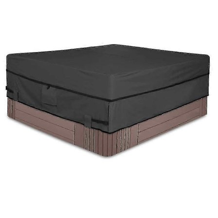 Ylellinen Suuri 85*85*20 Tuuman Kestävä 210d Neliönmuotoinen Poreallaspeite Vedenpitävä Polyesteri Spa Uv-suoja Poreallaspeite Ulkokalusteille (musta