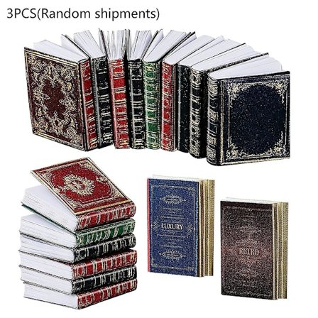 3st Miniatyrer Dollhouse Klassisk Mini Flip Books Notebook Pretend For Play De