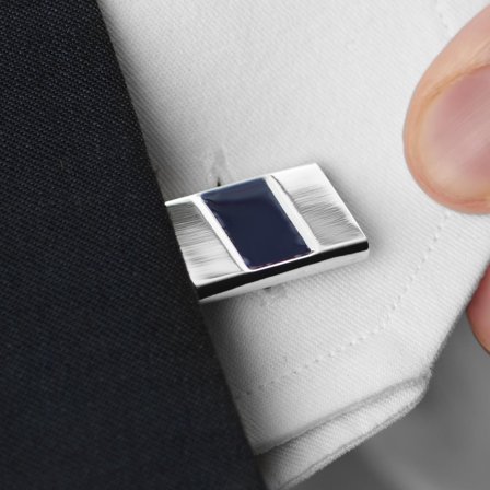 Hopeanväriset ja Siniset Kalvosinnapit for Men