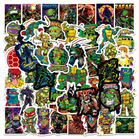 50 stk. Teenage Mutant Ninja Turtles-klistremerker Bursdagsfestgaver Godteposefyll
