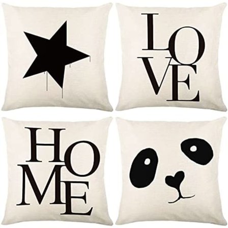 Pudebetræk, Pudebetræk 45x45 Pudebetræk Sæt med 4 Dekorative