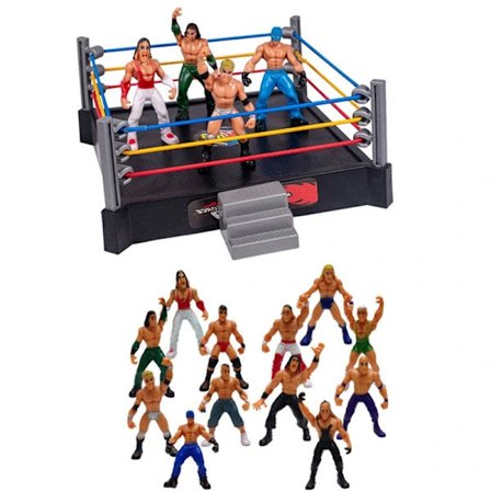 WWE Mini Wrestling Figurer Leketøyssett Brytere Leker med Firkantet Ring & Tilbehør Morsomme Miniatyrfigurer Fighting Figurer Gave Høy Kvalitet 63...