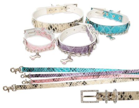 Puppy Angel - Royalty Halsband + Koppel - Blå - XL- Hundhalsband