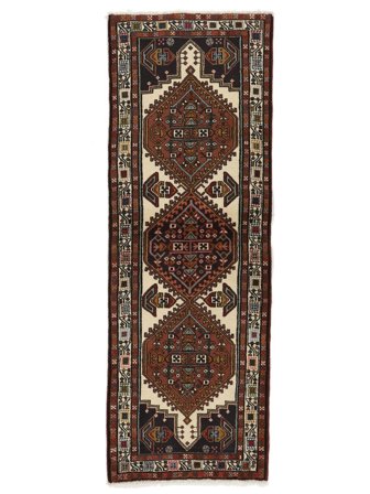 Ardebil Rug 68X196 Runner Black/Brown Wool, Persia