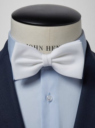 John Henric Men's Weiße Formelle Fliege Size Pre-tied