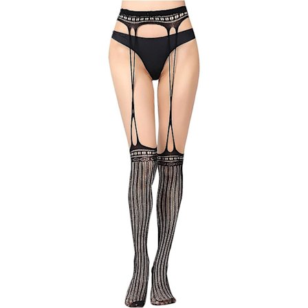 Kvinnors nätstrumpor, höga, genomskinliga, strumpbyxor, hängslen, strumpbyxor, sexiga