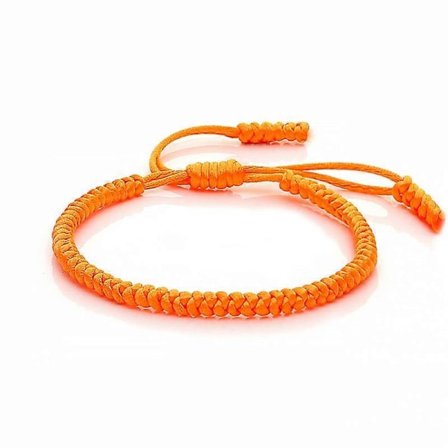 Handgjort tibetanskt buddhistiskt flerfärgat lyckoband armband kvinnor justerbara berlockarmband & armband för män vintage smycken orange