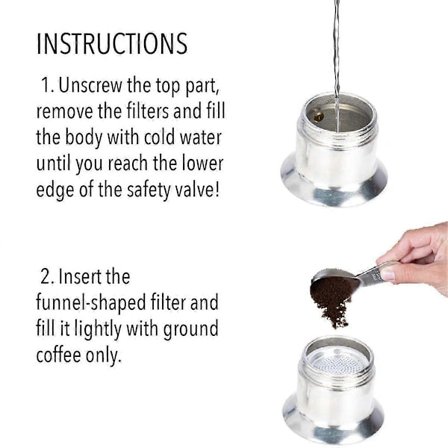 50ML Enkelt Rør Moka Pot Aluminium Legering Sølv, Tud Komfur Italiensk Kaffemaskine, Nyd Delicio