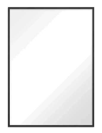 Poster & Frame Black Wood Mirror - Black - 50X70CM