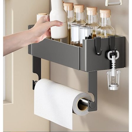 Magnetisk krydderihylde til køleskab Selvklæbende papirhåndklædeholder til køkken_TF_TF