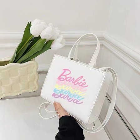 Barbie Graffiti Kangaskassi Barbie Käsilaukku VALKOINEN