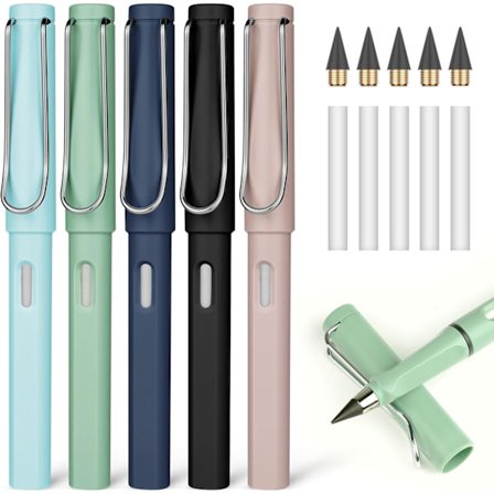 Ikuinen Kynä, 5 kpl Ikuisia Kynä, Uusiokäyttöinen Musteeton Kynä Kirjoittamiseen, Piirtämiseen, Opiskelijoille