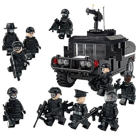 10 kpl Swat Minihahmoja Jeep Rakennuspalikat Leikkiseti Sotilaallinen Sotilas Poliisi Action Hahmo Lapsille Syntymäpäivälahjoiksi